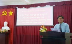 Đồng chí Nguyễn Thanh Bình - TUV, Bí thư Đảng ủy Khối các cơ quan tỉnh phát biểu tại buổi Lễ
