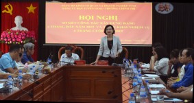 Bí thư Đảng ủy Trần Tuyết Minh phát biểu tại Hội nghị