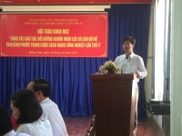 IMG 2950 ThS. Nguyễn Thanh Thuyên, Phó Hiệu trưởng Trường Chính trị tỉnh phát biểu tham luận tại Hội thảo