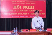 Phó Bí thư Đảng ủy Ban Tuyên giáo - Trường Chính trị tỉnh Nguyễn Thanh Thuyên phát biểu khai mạc Hội nghị