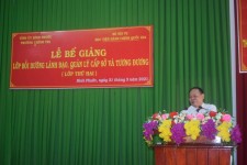 TS. Hà Quang Thanh - Quyền Giám đốc  Phân viện Học viện Hành chính Quốc gia tại TP. Hồ Chí Minh phát biểu bế giảng