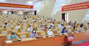 Đại biểu tham dự Hội nghị  tại điểm cầu Bình Phước (Trung Tâm Hội nghị Trường Chính trị tỉnh Bình Phước)  - nguồn hình ảnh: Báo Bình Phước online