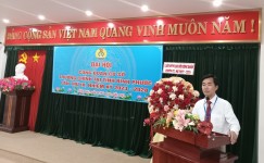 ThS. Nguyễn Thanh Thuyên - Bí thư Đảng uỷ, Hiệu trưởng phát biểu chỉ đạo Đại hội công đoàn cơ sở Trường Chính trị